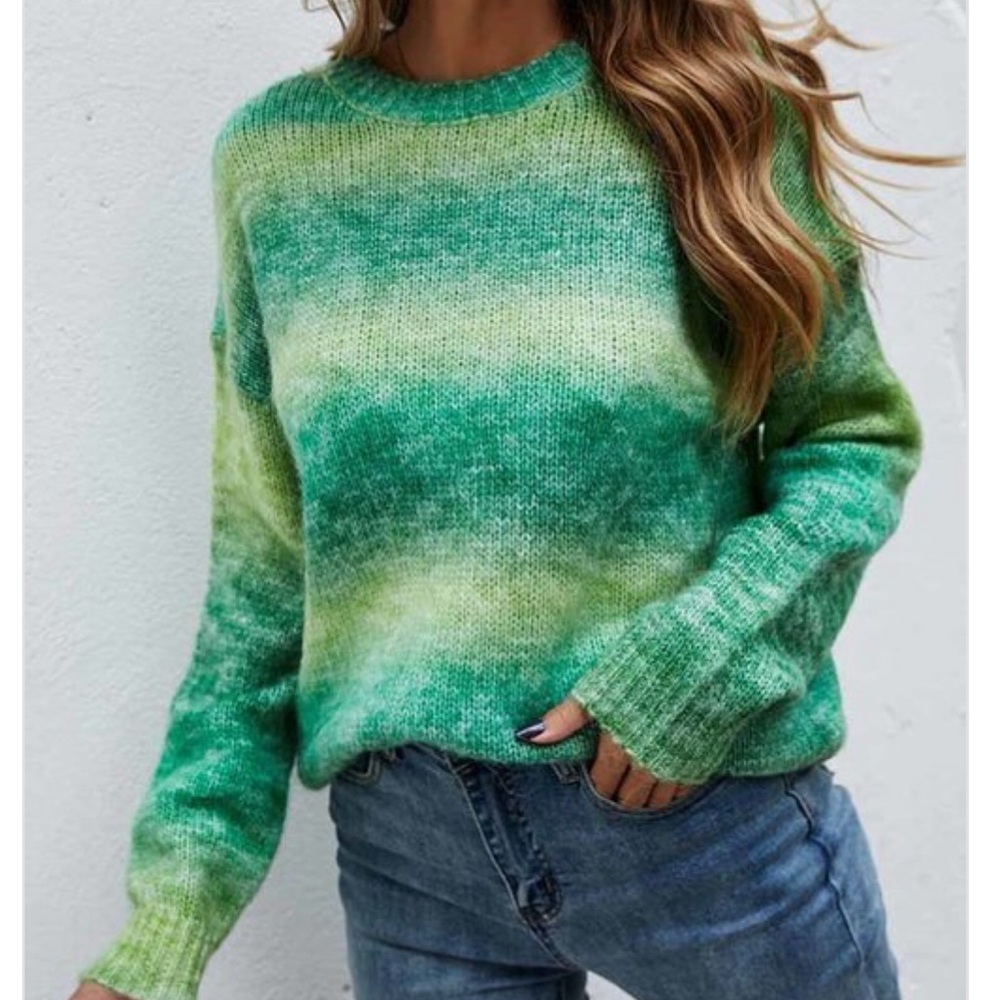 NEW Colorful Ombré Soft Comfy Knit wool blend Sweater - Picture 4 of 4